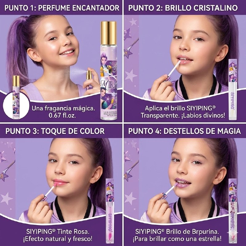 SET DE PERFUME Y LABIALES DE NIÑA DE LAS GUERRERAS KPOP EDP 20ML Y 3 LABIALES SIYIPING