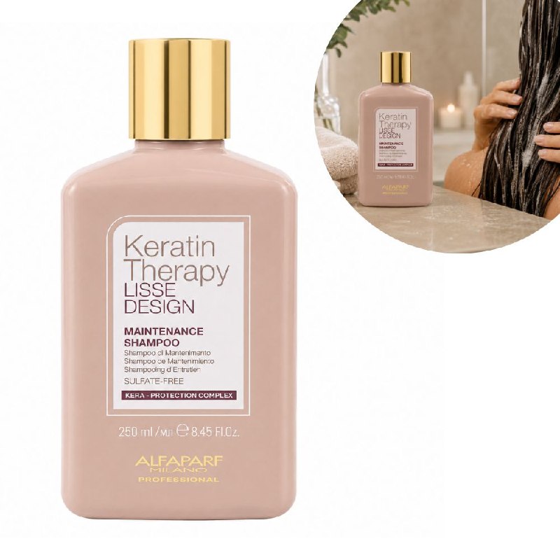 SHAMPOO DE MANTENIMIENTO POST ALISADO SIN SULFATOS CON KERATINA Y ACEITE DE BABASU ALFAPARF 250ML