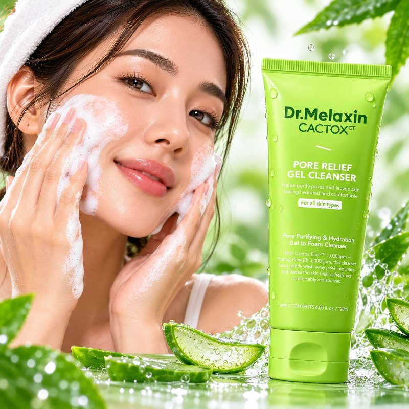 LIMPIADOR FACIAL EN GEL PURIFICANTE DE POROS CON EXTRACTO DE CACTUS DR MELAXIN 120ML