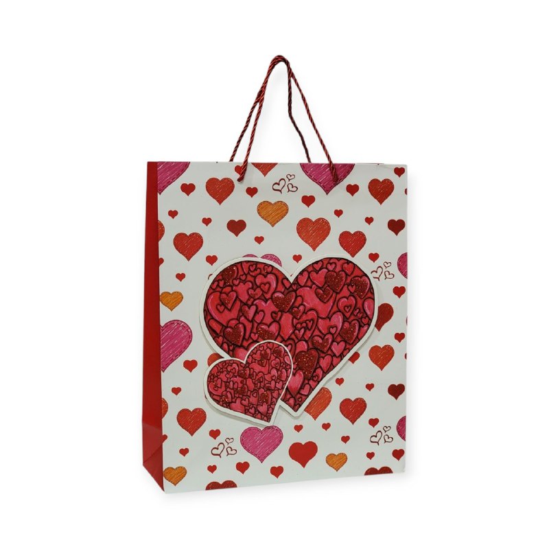 BOLSA DE REGALO MEDIANA 26X32X10CM SAN VALENTIN