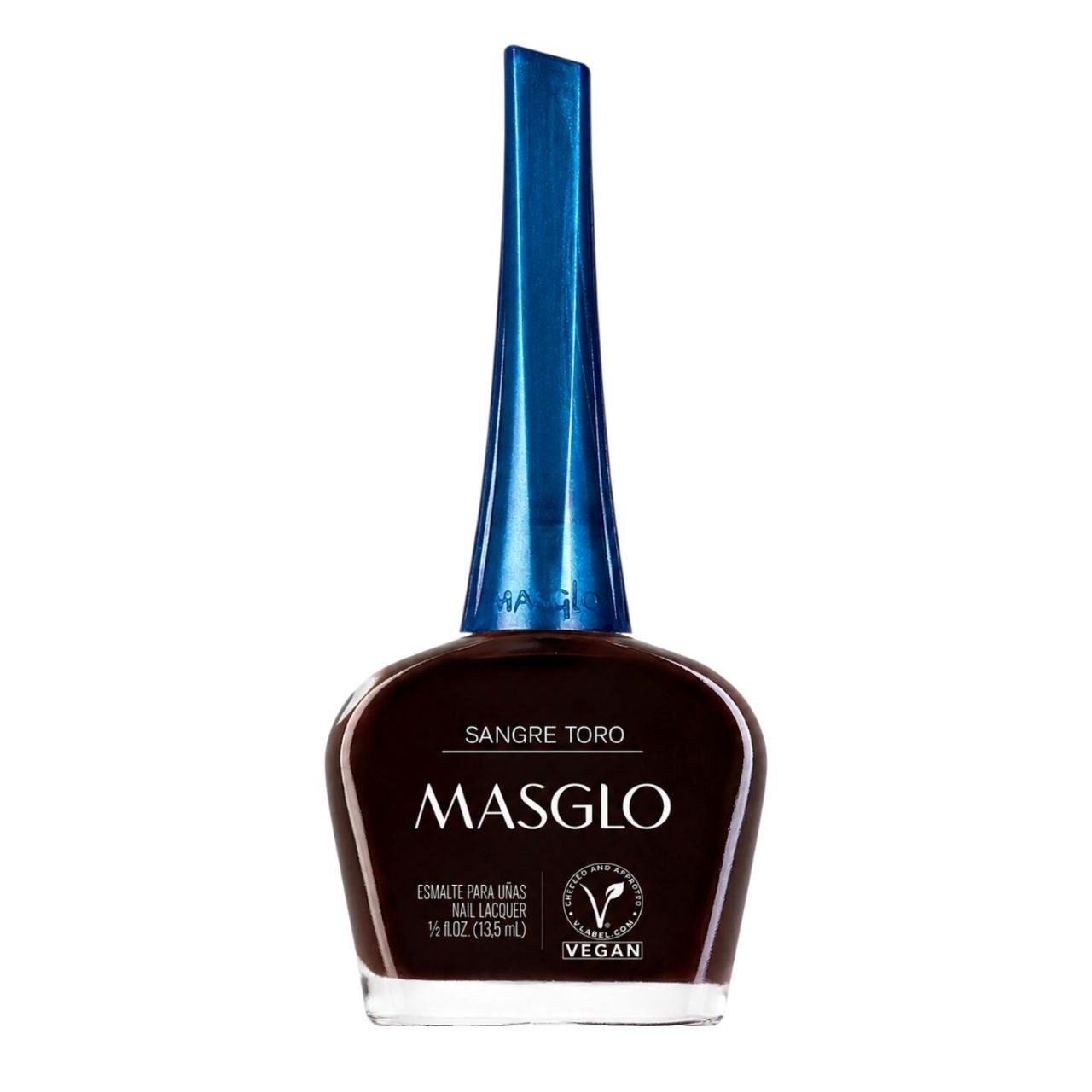 ESMALTE DE TRATAMIENTO PARA UÑAS MÁS RESISTENTES MASGLO ESMALTE PARA UÑAS "SANGRE TORO" 13.5 ML