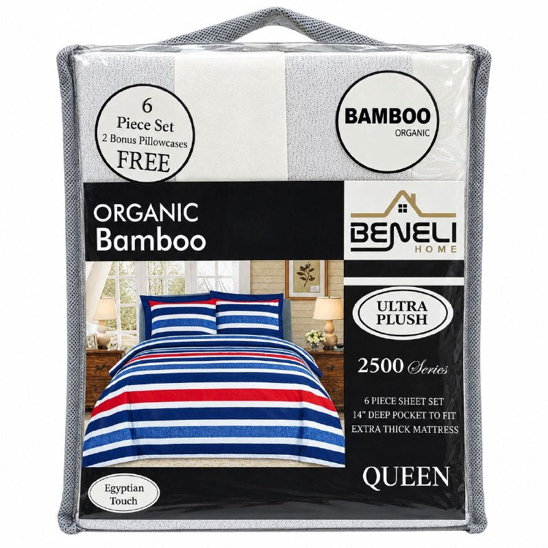 JUEGO DE SABANAS QUEEN DE 6 PIEZAS EN MICROFIBRA Y BAMBU BENELI HOME