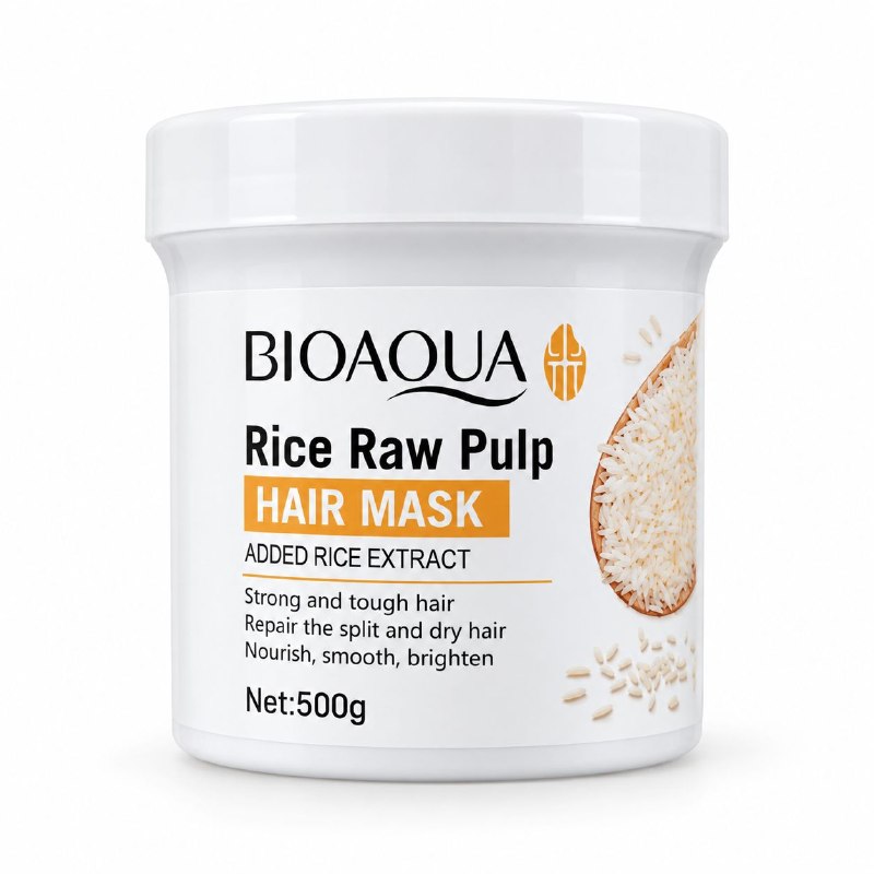 MASCARILLA CAPILAR NUTRITIVA Y REPARADORA CON EXTRACTO DE ARROZ BIOAQUA 500G