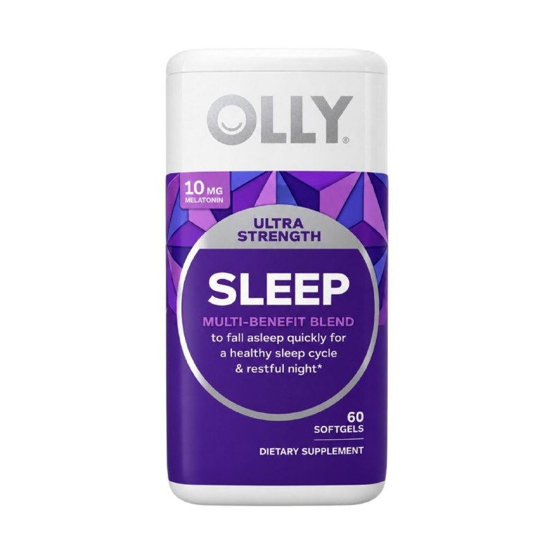 VITAMINAS EN CÁPSULAS DE GEL BLANDAS CON MEZCLA DE BENEFICIOS MÚLTIPLES PARA EL SUEÑO OLLY MELATONINA 10 MG ULTRA FUERZA 60 SOFTGELS