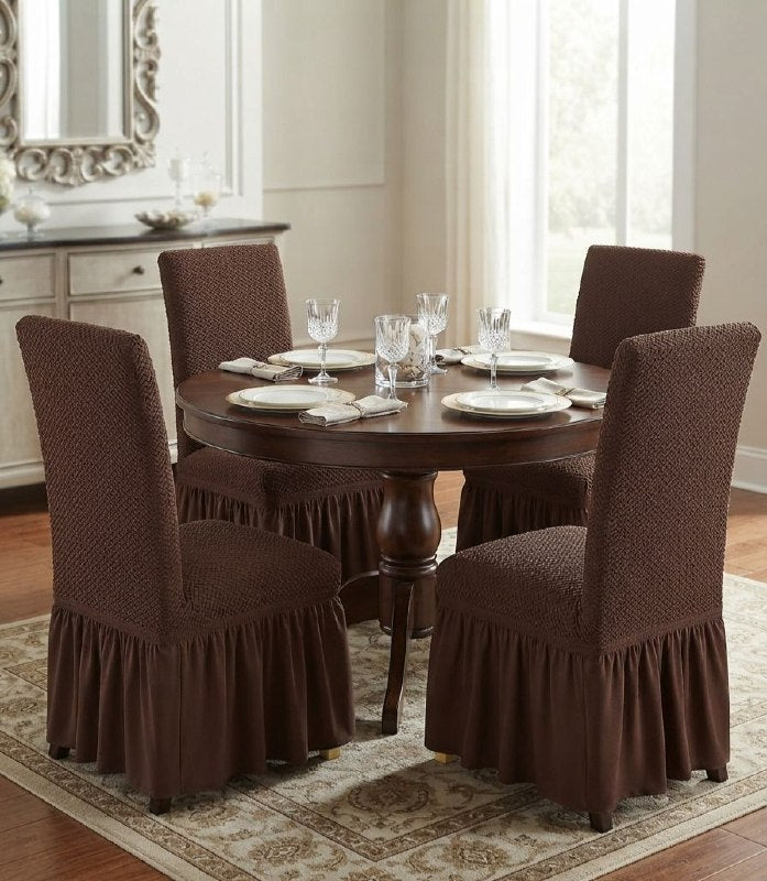 COBERTOR PROTECTOR ELASTICA PARA SILLA ANTIDESLIZANTE ELEGANTE CON FALDA SCARLETT CLASSICS 40X50CM