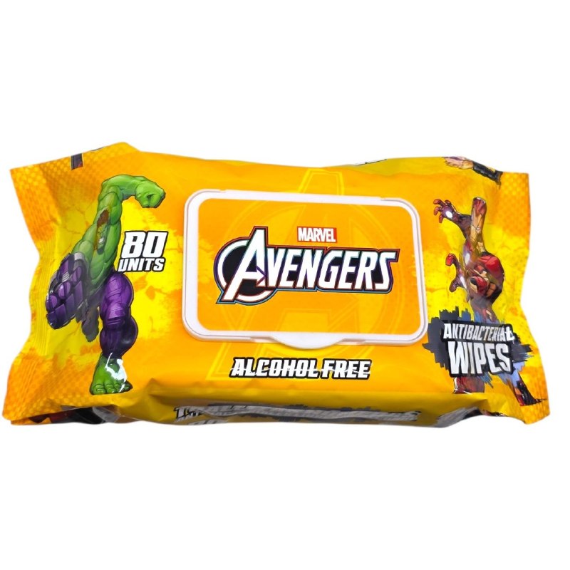 TOALLITAS HUMEDAS ANTIBACTERIALES PARA NIÑOS MARVEL AVENGERS 80UND
