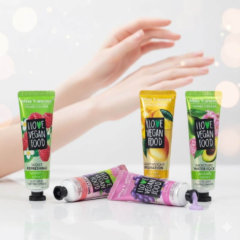 SET DE CREMA DE MANOS HIDRATANTES Y PERFUMAS CON AROMAS FRUTALES 5PCS MISS VANESSA 30GX5