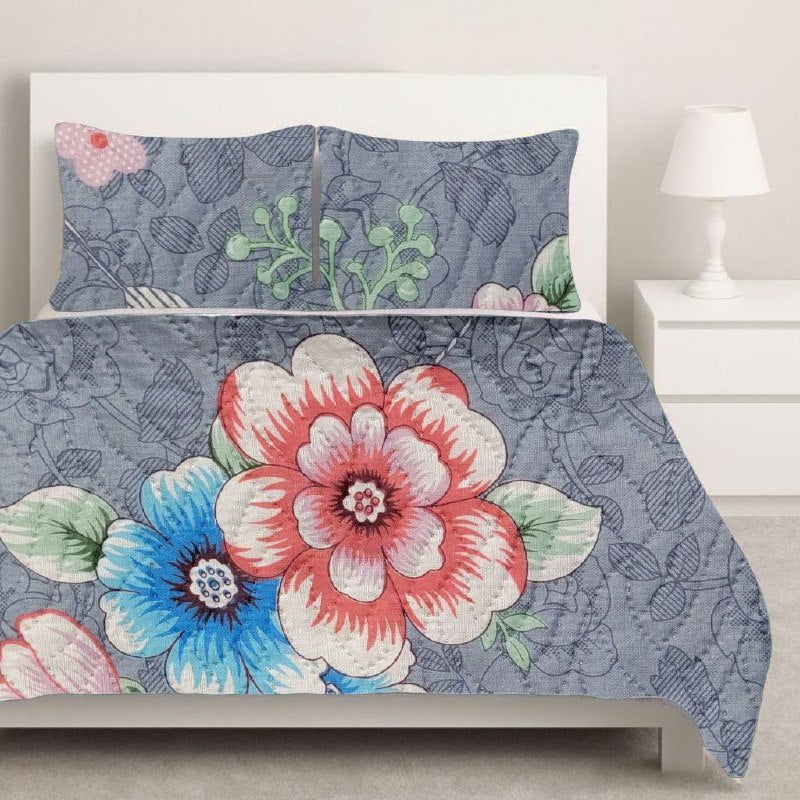 JUEGO DE SABANAS CAMERA EDREDON REVERSIBLE DE 3PCS QUEEN BENELI HOME