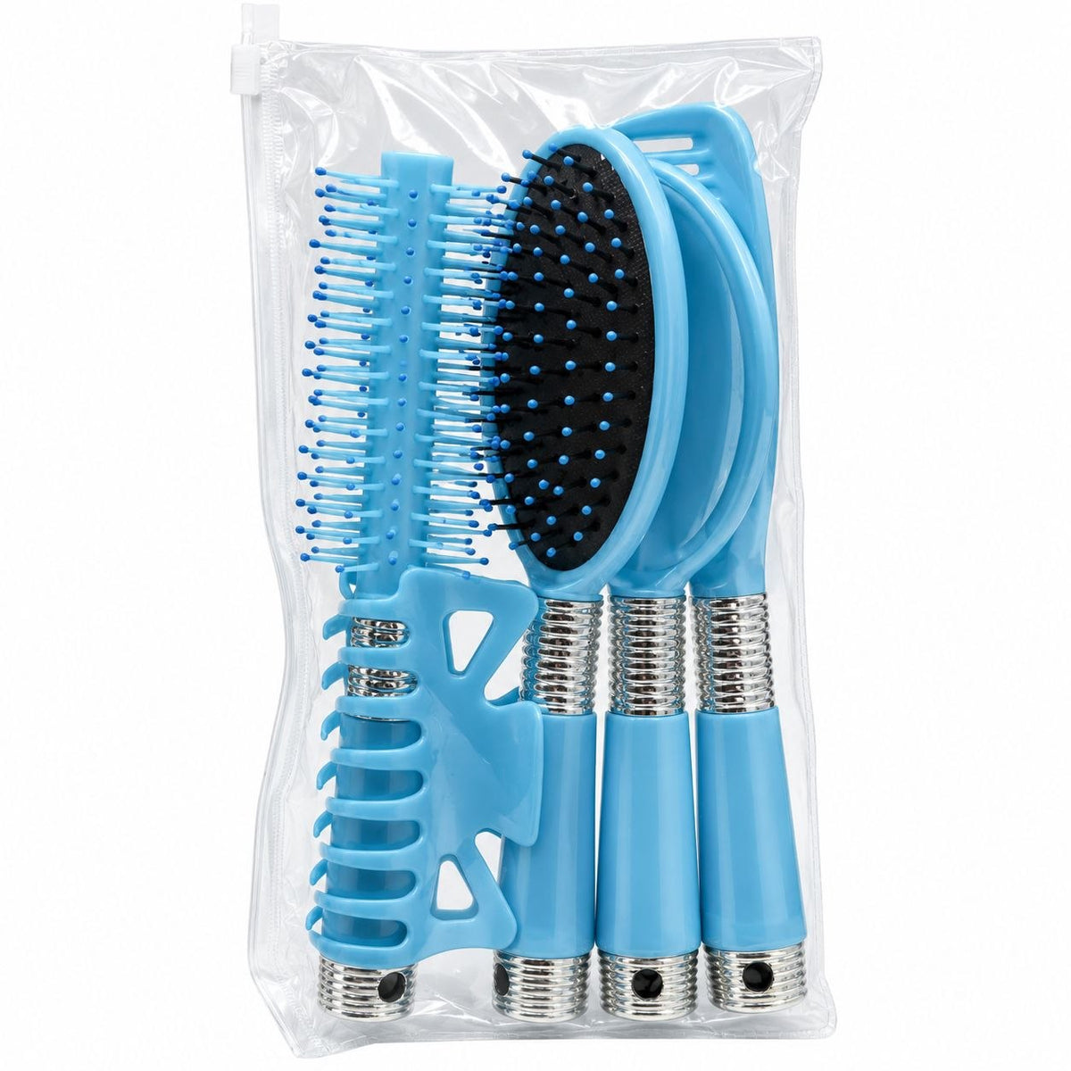 SET DE CEPILLOS ESPEJO Y ACCESORIOS PARA CABELLO 5 PIEZAS