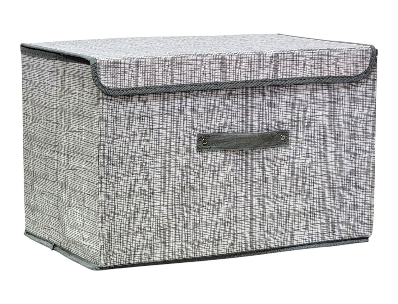ORGANIZADOR CAJA DE ALMACENAMIENTO PLEGABLE CON TAPA, CESTA DE TELE CON ASA, MULTIFUNCIONAL PARA ROPA, JUGUETES, ETC MNT HOME IMPLEMENTS 45X30CM
