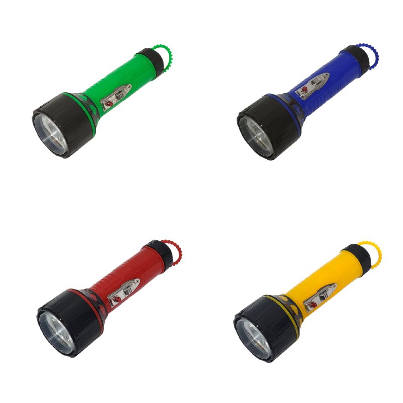 LUZ LED LINTERNA FOCO PORTATIL DE MANO PLASTICO 4 COLORES TIGER WORLD