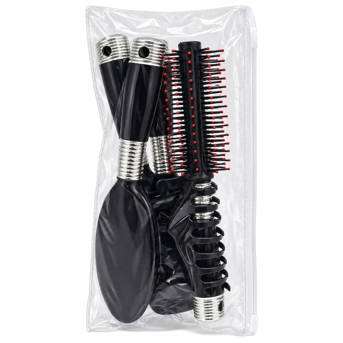 SET DE CEPILLOS ESPEJO Y ACCESORIOS PARA CABELLO 5 PIEZAS