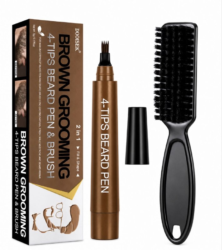 SET DE RELLENADOR DE PRECISIÓN PARA BARBA, BIGOTE Y PATILLAS BUNEE BEARD FILLER PEN KIT