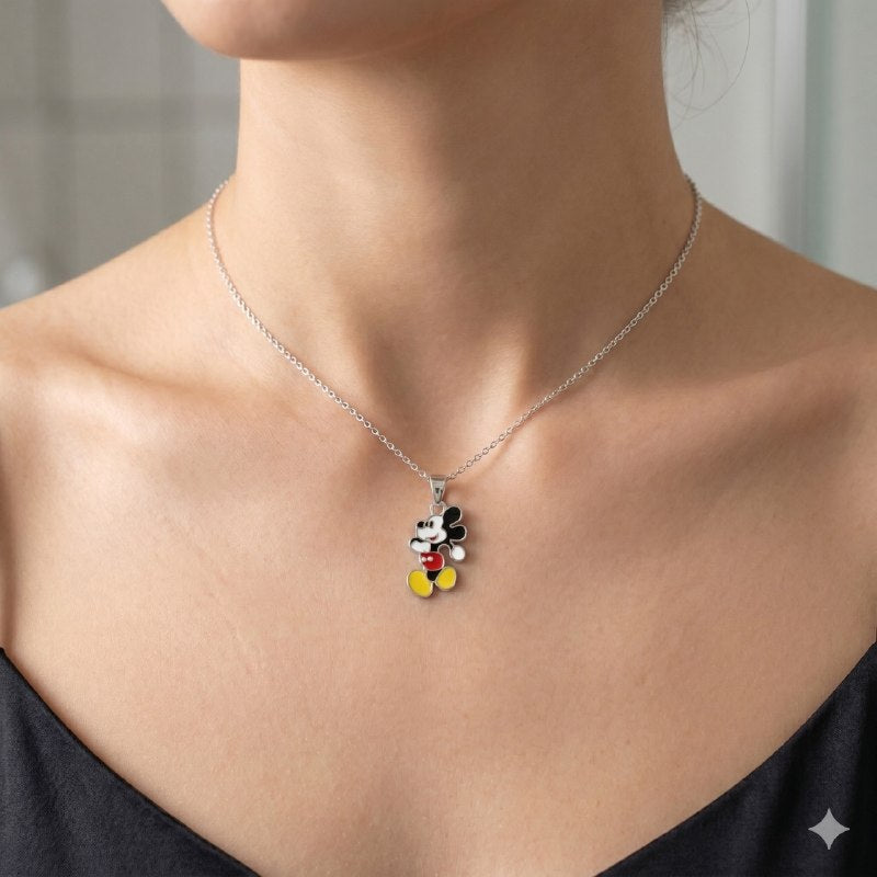 DIJE EN FORMA DE MICKEY MOUSE DE PLATA9.25 PESO: 2.3G