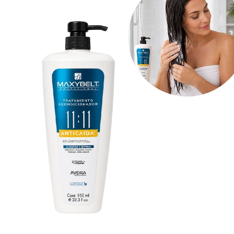 TRATAMIENTO ACONDICIONADOR CON GUARANA Y BIOTINA DE EFECTO FORTALECEDOR MAXYBELT 950ML