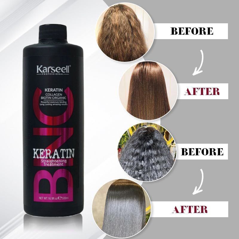 TRATAMIENTO CAPILAR DE ALISADO PROGRESIVO, REESTRUCTURADOR Y SELLADOR CON KERATINA KARSEELL 500ML