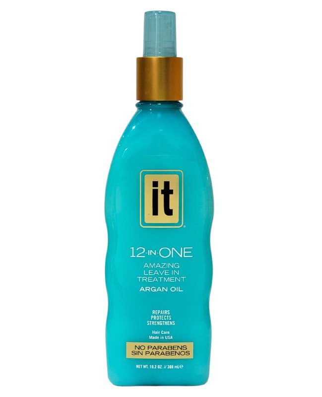 TRATAMIENTO PARA EL CABELLO 12 EN 1 CON ACEITE DE ARGAN REPARA PROTEGE Y FORTALECE SIN ENJUAGUE IT 300ML
