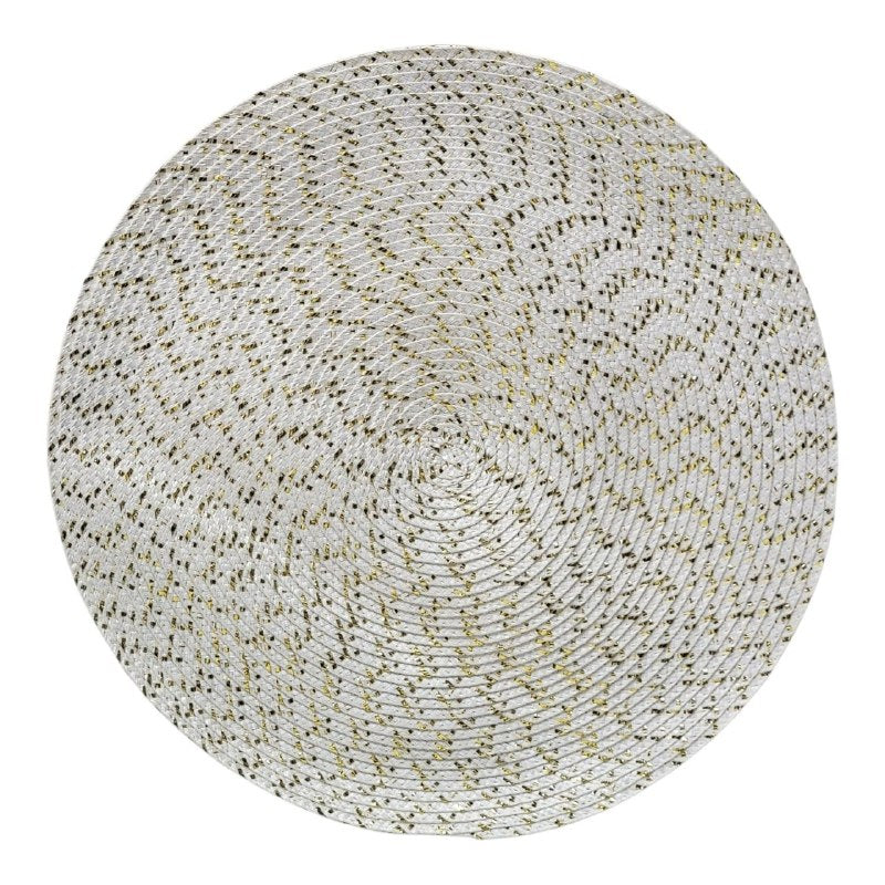 MANTEL PARA MESA REDONDO DE PVC DISEÑO TEJIDO TEXTURIZADO 38CM