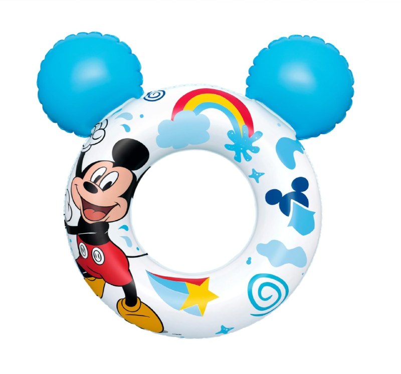 FLOTADOR INFLABLE EN FORMA CIRCULAR DE MICKEY MOUSE CON OREJAS BESTWAY 74X76CM