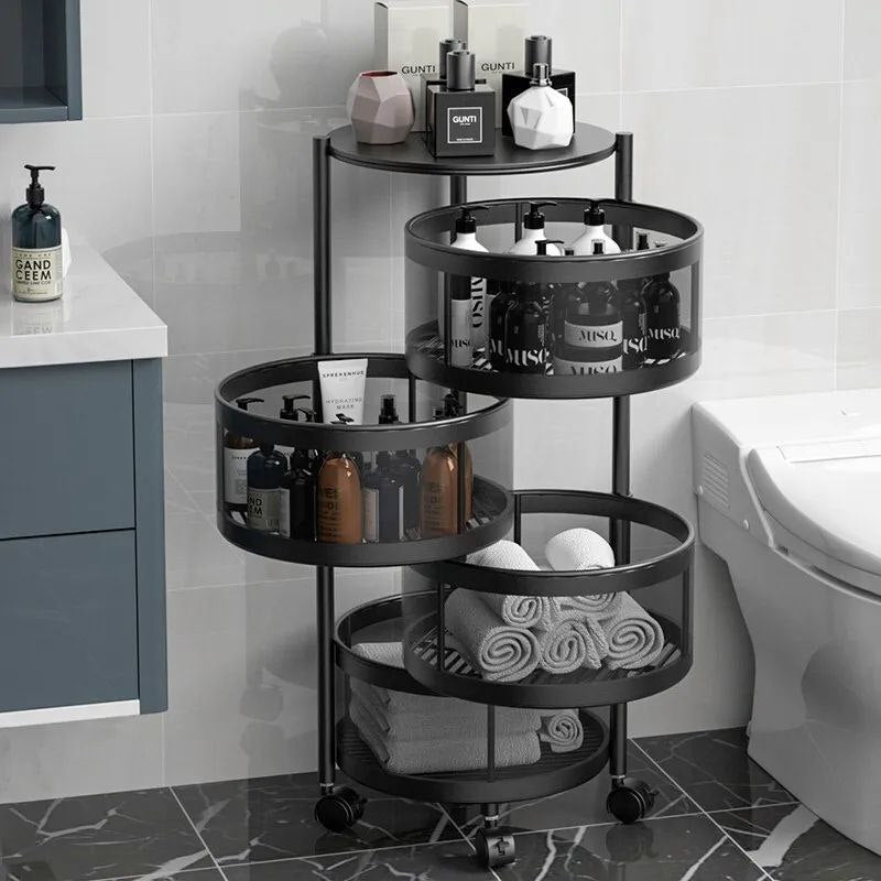 ESTANTE ORGANIZADOR MULTIFUNCIONAL GIRATORIO DE METAL DE 4 NIVELES 75X34CM