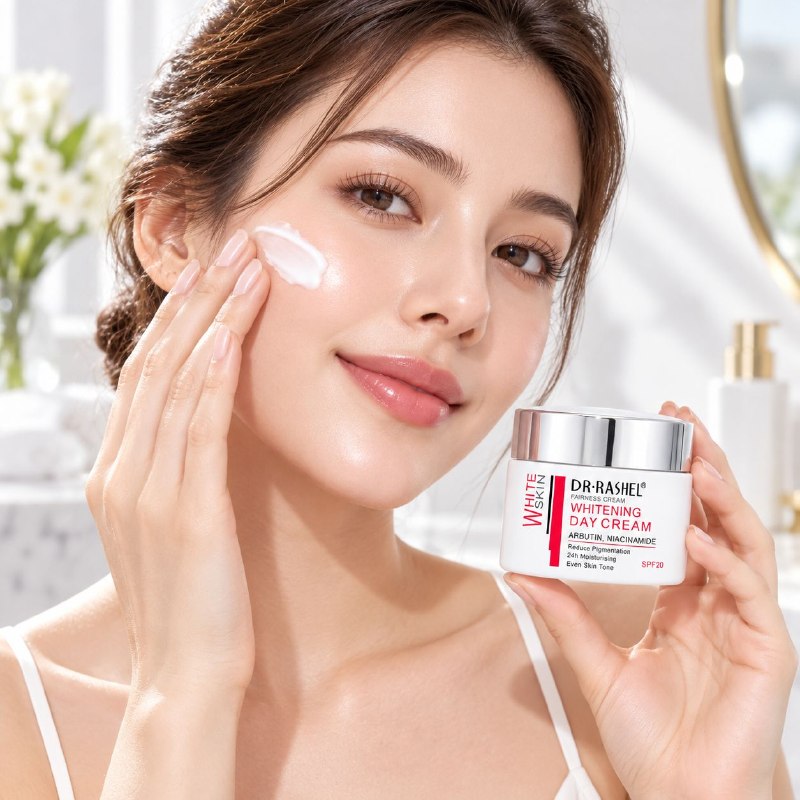 CREMA FACIAL DE DIA BLANQUEADORA E HIDRATANTE CON ARBUTINA Y NIACINAMIDA DR RASHEL 50G
