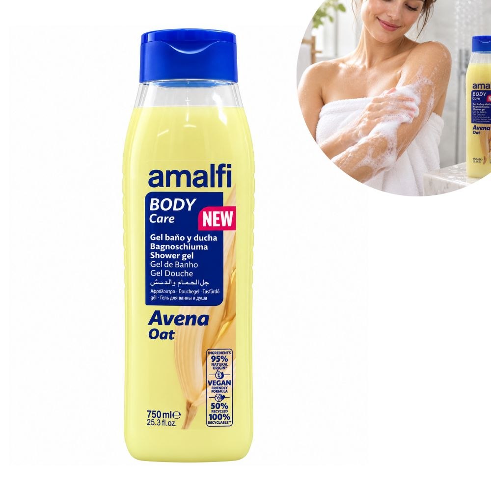 GEL DE DUCHA DERMATOLOGICO DE AVENA HIDRATANTE Y SUAVIZANTE AMALFI 750ML