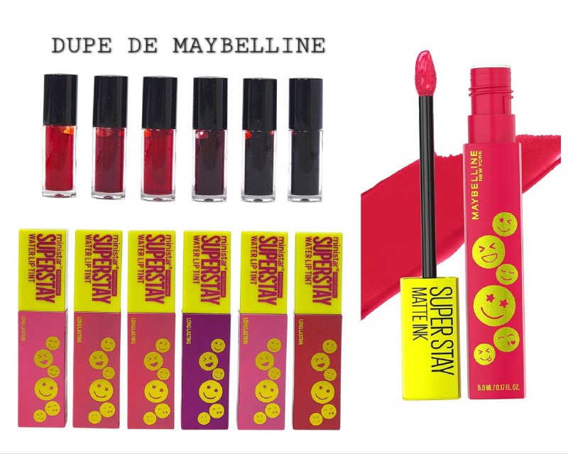 TINTA DE LABIOS HIDRATANTE CON COLORES VIBRANTES QUE DAN VITALIDAD A TUS LABIOS MINISTAR 8ML (DUPE DE MAYBELLINE)