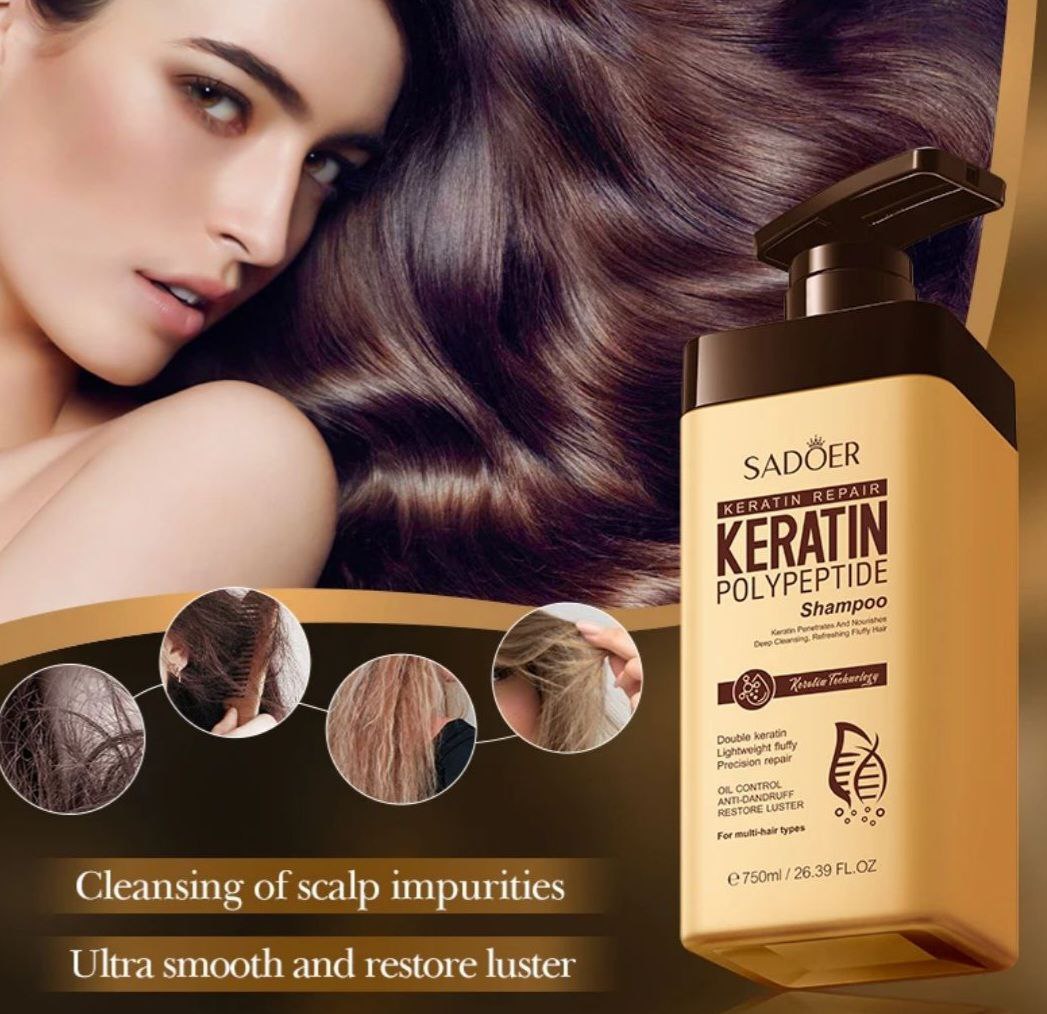 SHAMPOO DE QUERATINA REPARA Y NUTRE SADOER KERATIN REPAIR 750ML