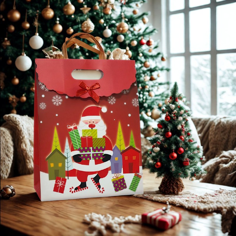 BOLSA DE REGALO NAVIDEÑA EXTRA GRANDE 37X28CM