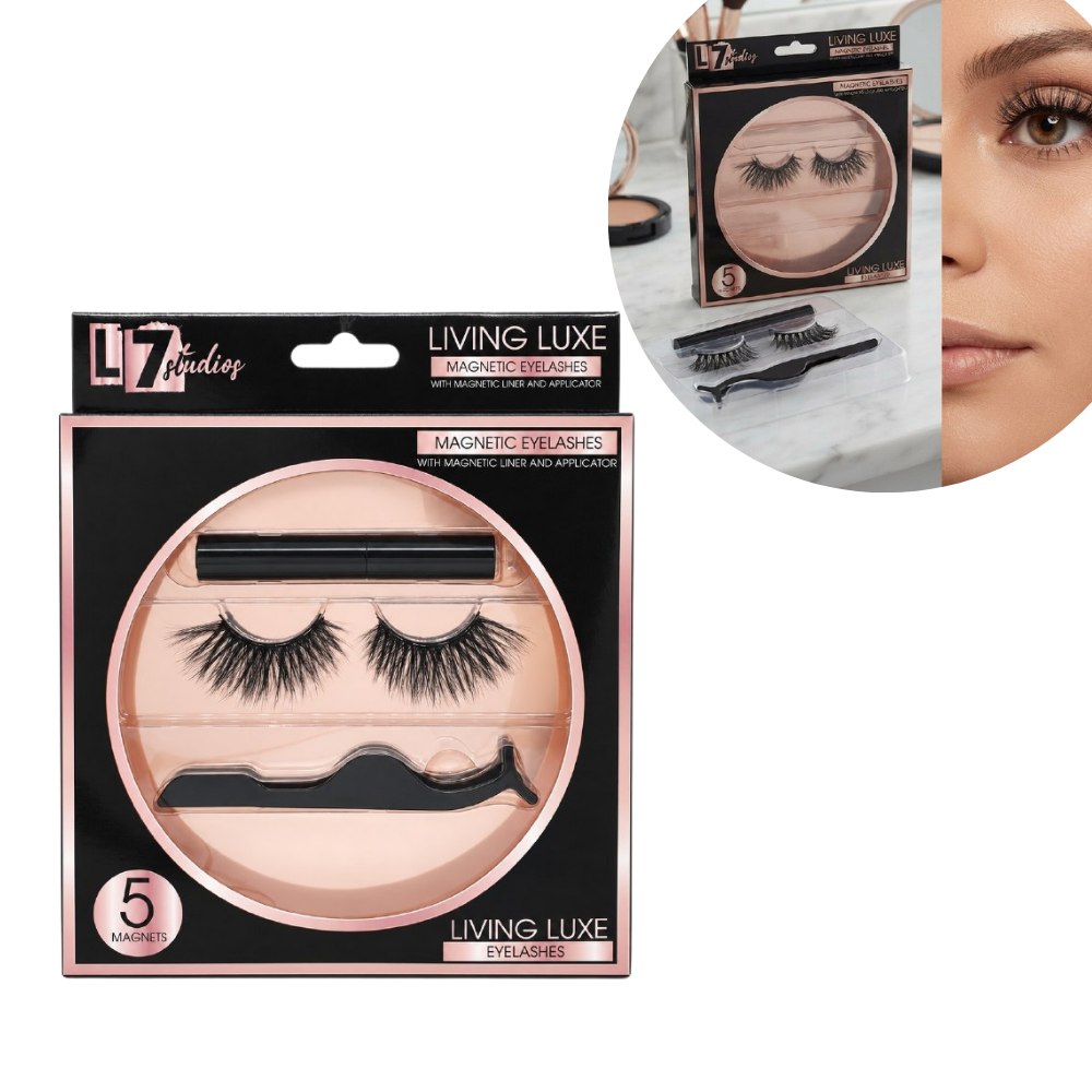 SET DE PESTAÑAS MAGNÉTICAS CON DELINEADOR Y APLICADOR LIVING LUXE L7 STUDIOS 3PCS