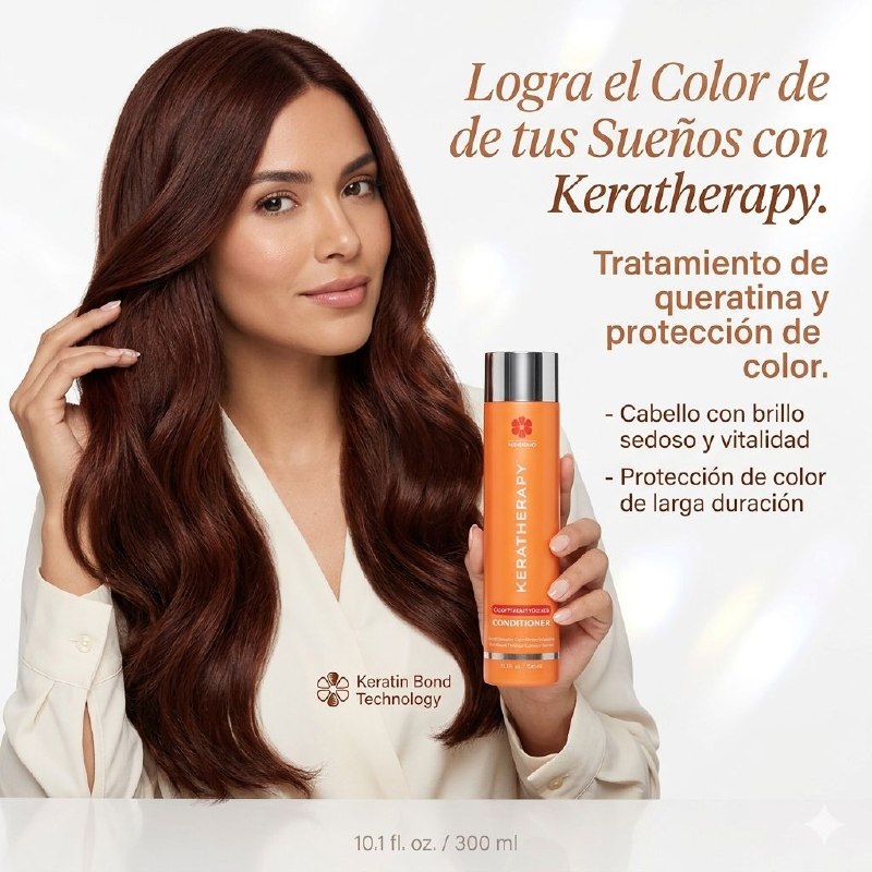 ACONDICIONADOR PROFESIONAL SELLADOR DE COLOR CON KERATINA PARA PELOS TEÑIDOS KERATHERAPY 300ML