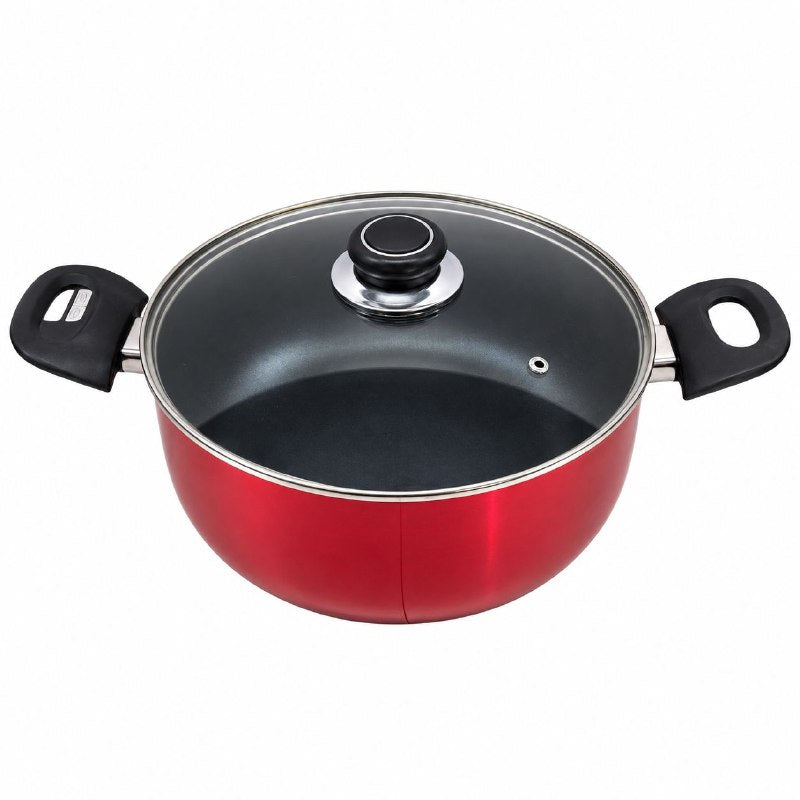 OLLA CACEROLA ANTIADHERENTE CON TAPA DE VIDRIO DE 24CM BENELI HOME