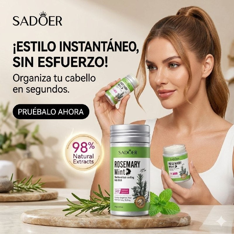 CERA PARA EL CABELLO DE ROMERO Y MENTA ANTIFRIZZ Y ACABADO NATURAL Y SEDOSO SADOER 65G