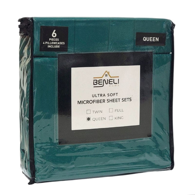JUEGO DE SABANAS CAMERA DE 6 PIEZAS QUEEN BENELI HOME, 11 ESTILOS