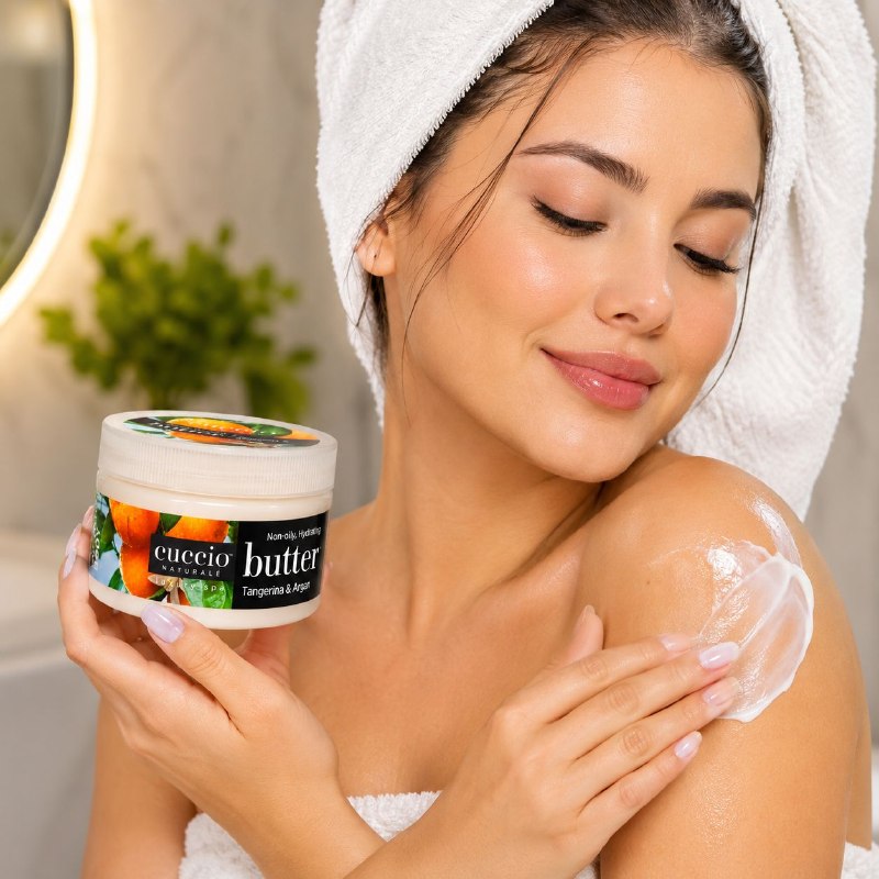 CREMA CORPORAL EXFOLIANTE HIDRATANTE INTENSIVA CON AROMA A TANGERINA Y ARGAN CUCCIO 226G