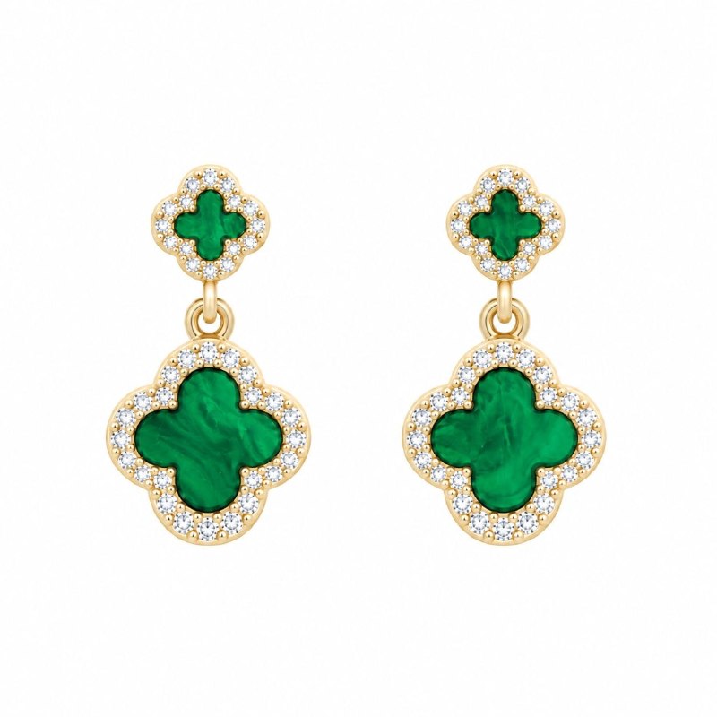 ARITOS DE ENCHAPE PARA DAMA CON DISEÑO DE FLOR 2CM (DUPE DE VAN CLEEF)