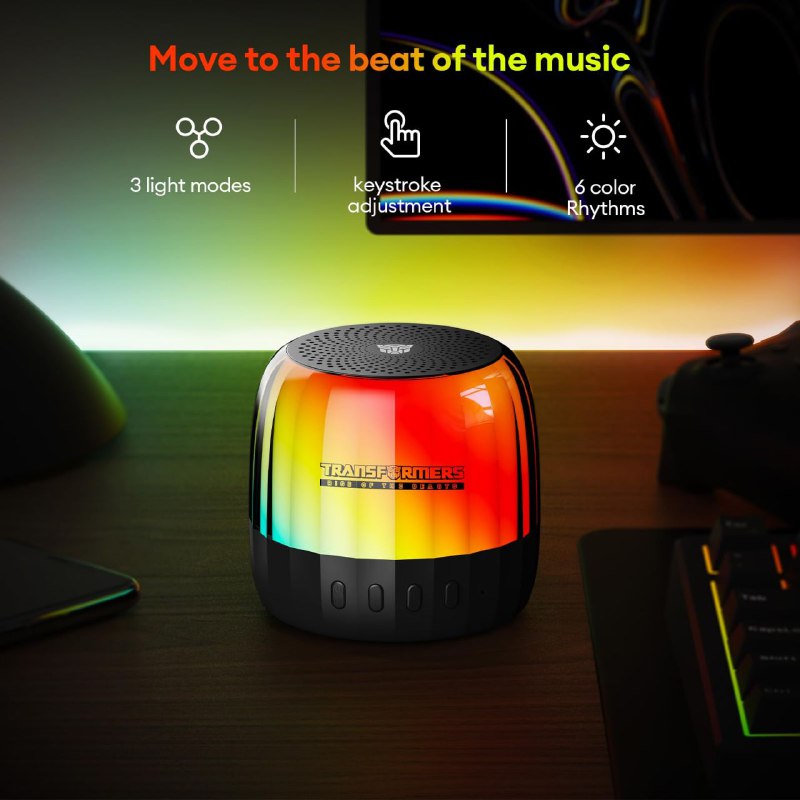 PARLANTE ALTAVOZ TF-Y11 BLUETOOTH V5.4, DISTANCIA DE 10MTS, SE CARGA EN 3H Y DA BATERIA DE 6H SONIDO ENVOLVENTE, RANURA SD, LUZ LED TRANSFORMERS RISE OF THE BEASTS