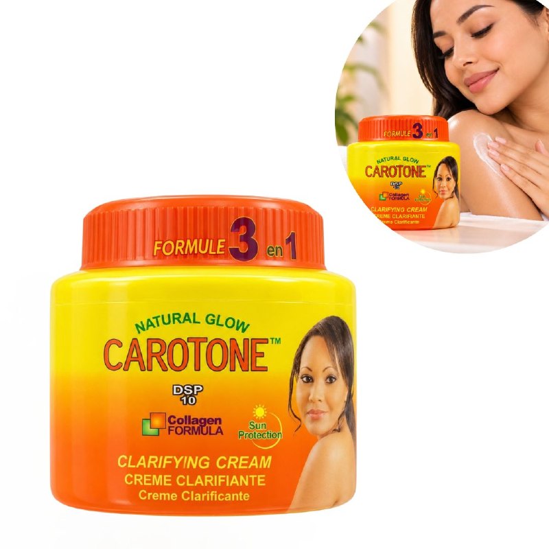 CREMA FACIAL ACLARANTE, ILUMINADORA Y CON PROTECCION SOLAR DE CAROTENO Y COLAGENO CAROTONE 300ML