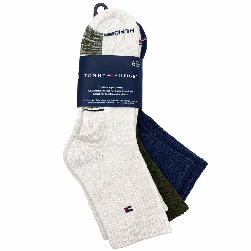 CALCETA TOBILLERA ACOLCHADA TOMMY HILFIGER ORIGINAL PARA HOMBRE 6 PARES TALLA ÚNICA