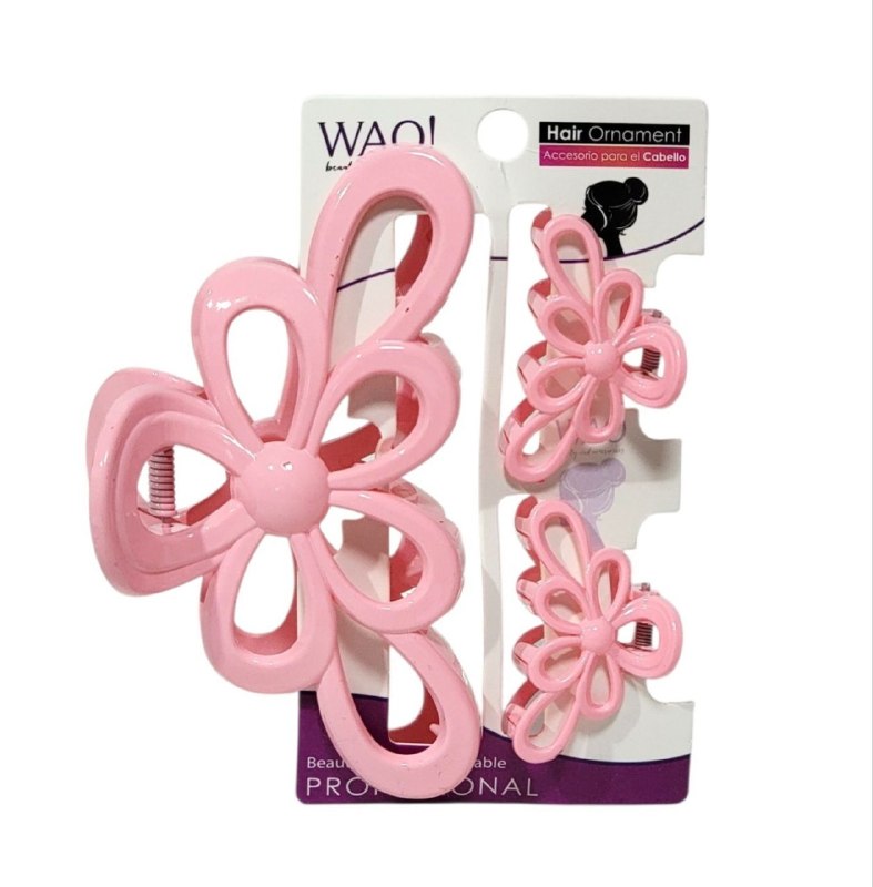 GANCHO PARA EL CABELLO EN SET DE 3PCS WAO BEAUTY 5X3CM
