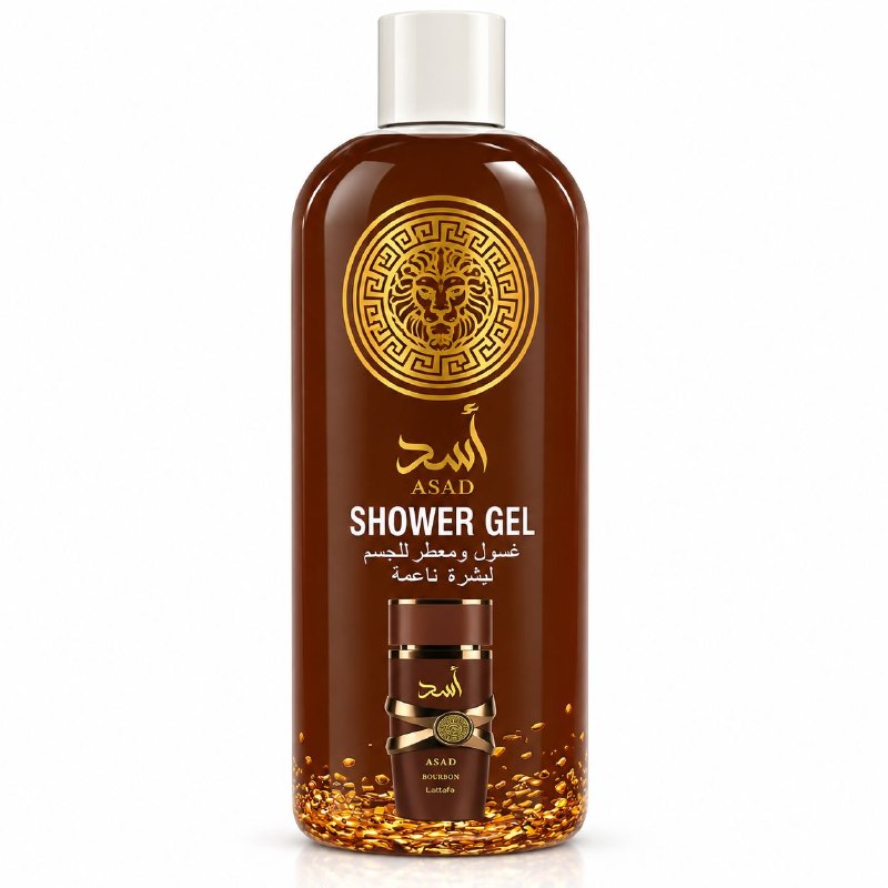GEL DE DUCHA LIMPIADOR SUAVE CON ESENCIAS PERFUMADAS DE ASAD 1000ML (AROMA SIMILAR LATTAFA ASAD BOURBON)