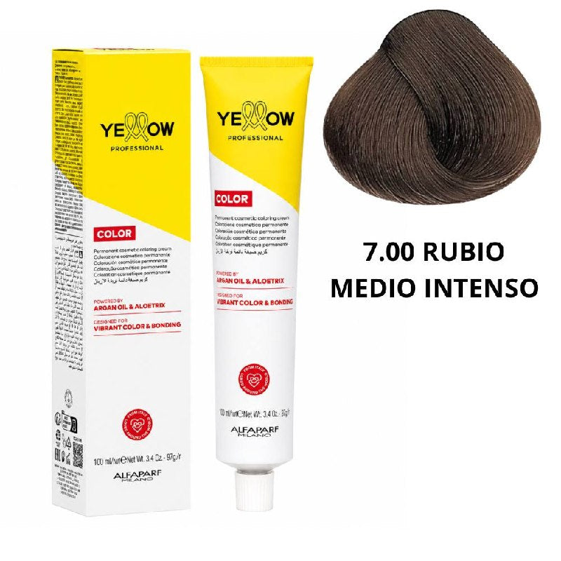 TINTE PERMANENTE PARA EL CABELLO CON ACEITE DE ARGAN Y ALOETRIX TONO 7.00 RUBIO MEDIO INTENSO ALFAPARF 100ML