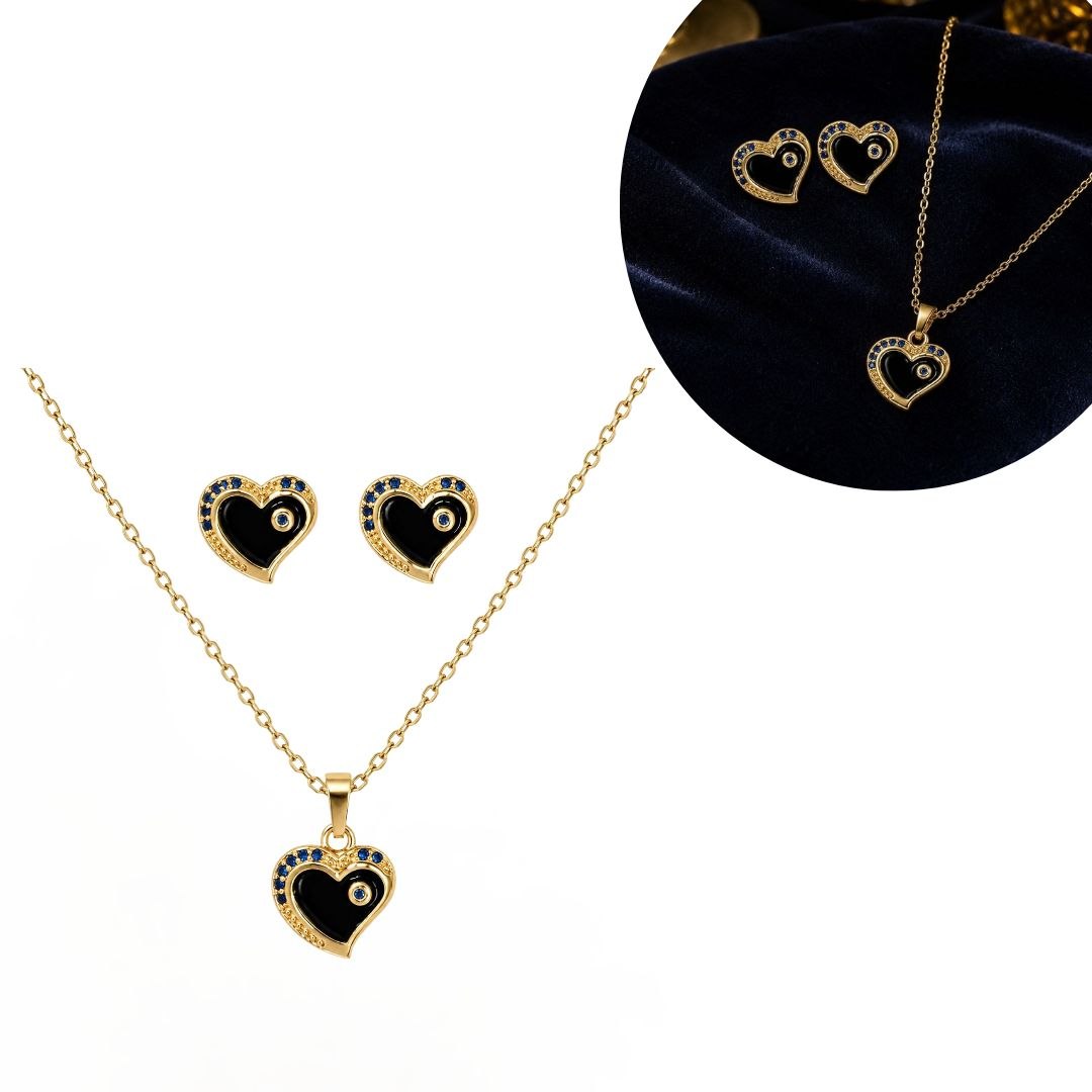 SET DE ENCHAPE PARA DAMA CADENA, DIJE Y TOPOS ESFERA PAVÉ CON PERLA COLGANTE (Copia)