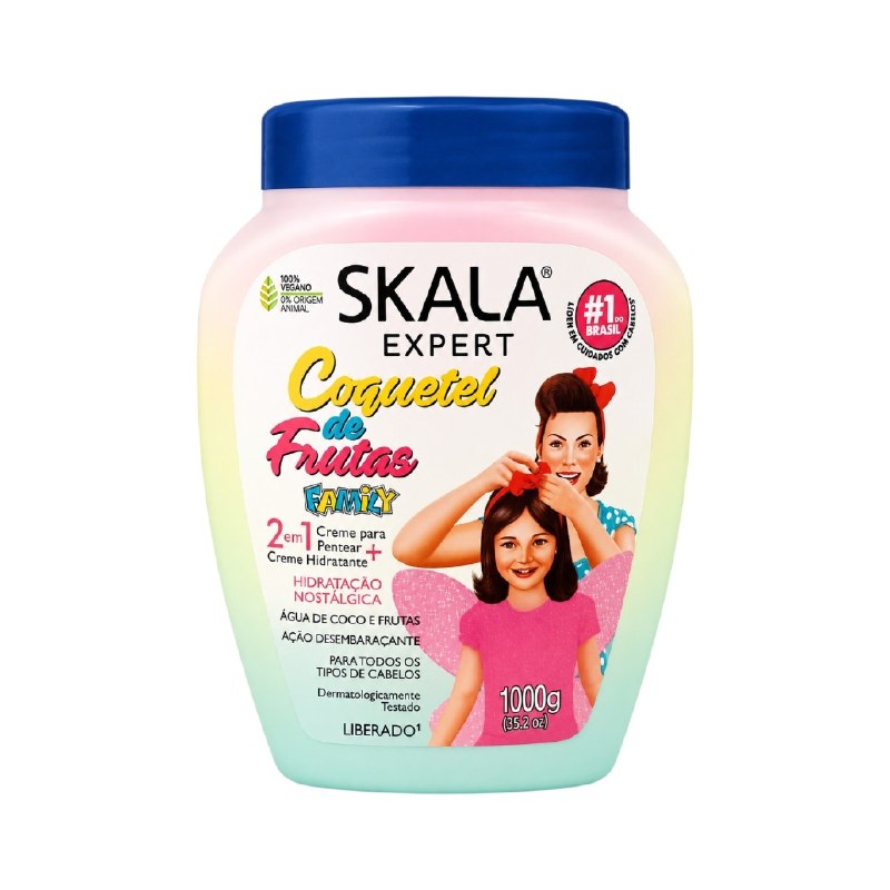 TRATAMIENTO CAPILAR EN CREMA 2 EN 1 DE EXTRACTO DE FRUTAS HIDRATANTE SKALA 1000G