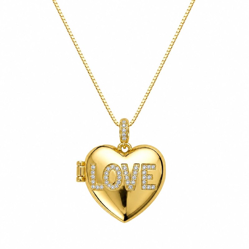 GARGANTILLA DE ENCHAPE PARA DAMA CON DISEÑO DE CORAZON AMOR 2CM