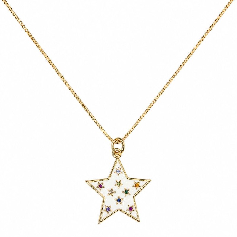 GARGANTILLA DE ENCHAPE PARA DAMA CON DISEÑO DE ESTRELLA 2.3CM