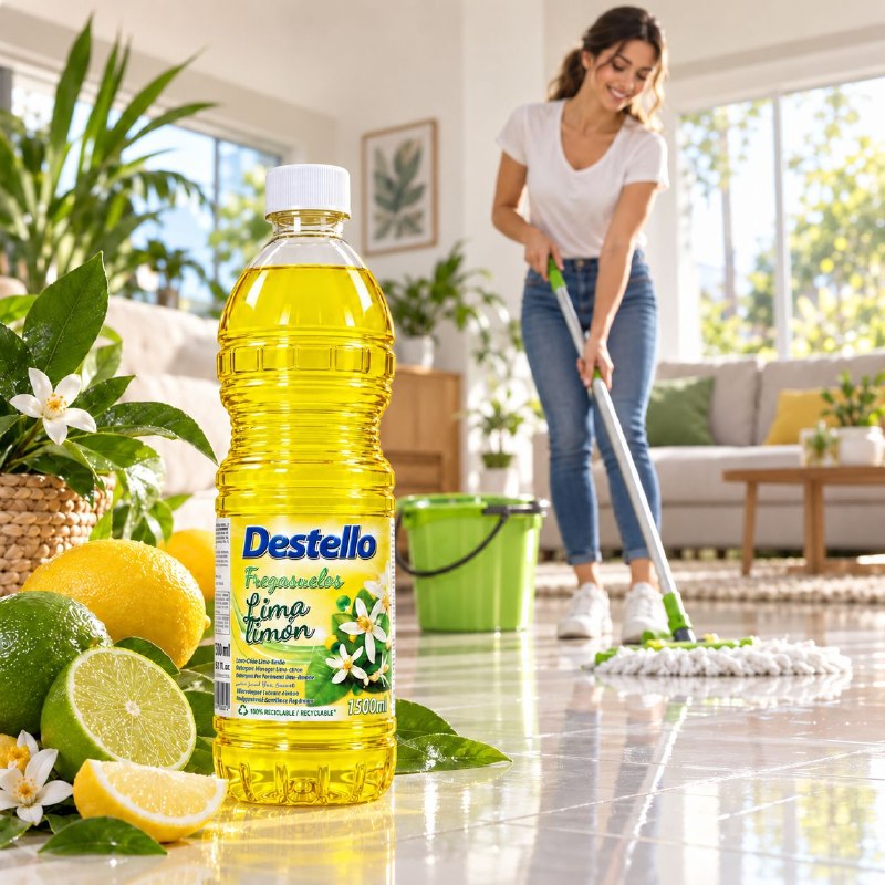 ASISTIN LIMPIADOR LIQUIDO PARA PISOS Y SUPERFICIES CON AROMA LIMON DESTELLO 1500ML