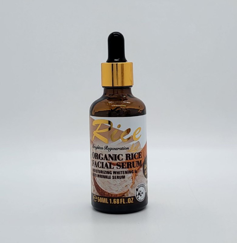 SUERO FACIAL DE ARROZ ORGANICO, BLANQUEADOR, ANTIARRUGAS, HIDRATACION PROFUNDA TODO TIPO DE PIEL RICE 50ML