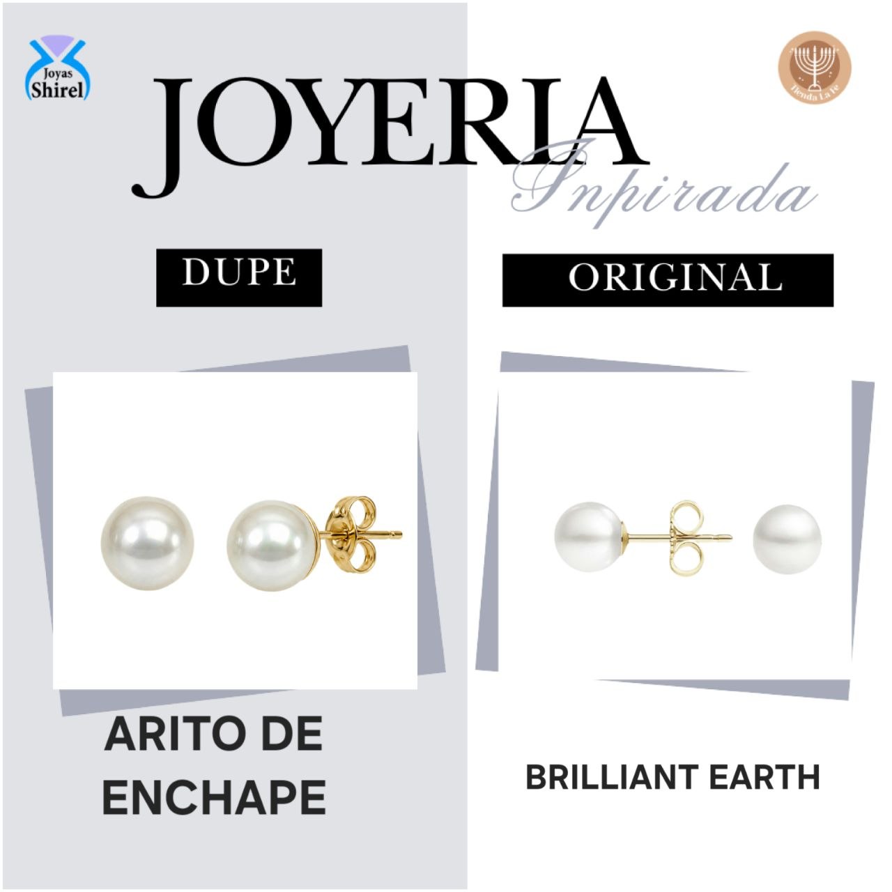 ARITOS DE ENCHAPE PARA DAMA CON PERLA CLASICA