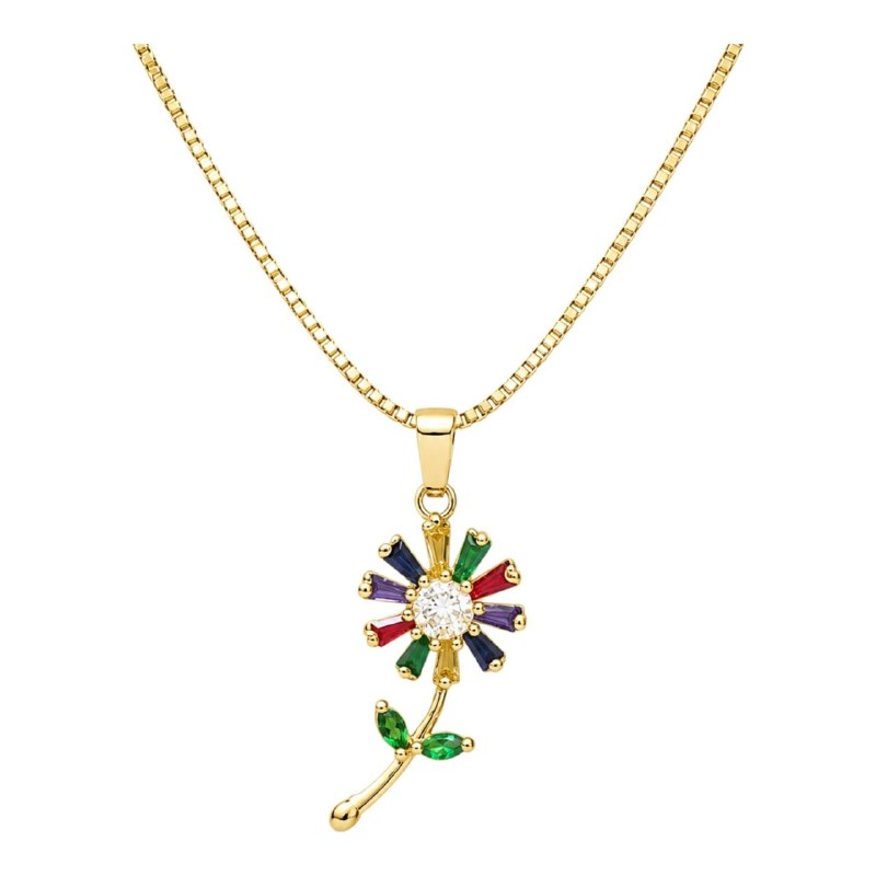 GARGANTILLA DE ENCHAPE PARA DAMA CON DISEÑO DE FLOR 3.2CM